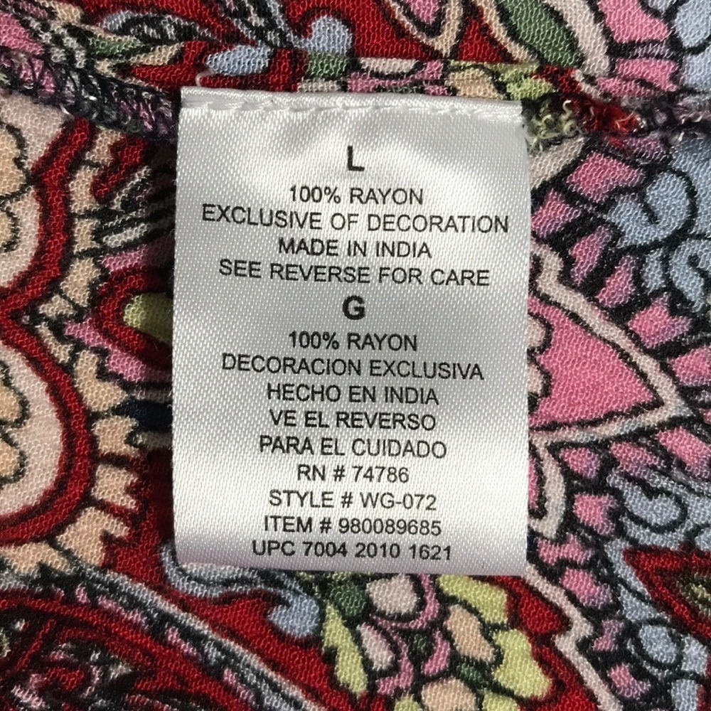 Bila cold shoulder red and navy Boho top - Picture 7 of 8